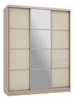 Бассо 2-600 с зеркалом (полки слева) дуб млечный/крем