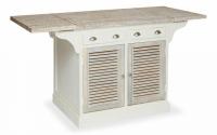 Кухонный остров Secret De Maison RIVIERA ( mod.2328 ) дерево манго, 95х100(181)х80см, Antique white/white wash