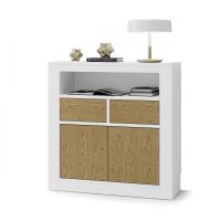 Узкая тумба NORA 3048.7 Blanco mate/Tilo