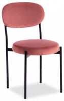 Стул REVO (mod. 7033) ткань/металл, 47х54х82 см, высота до сиденья 47 см, коралловый barkhat 15 /черный (поставляется по 4 шт). Фото №1