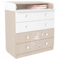 Комод пеленальный Polini kids French 1580 Amis, древесина коричневая светлая дуб фото Комод пеленальный Polini kids French 1580 Amis, древесина коричневая светлая дуб. Фото №1