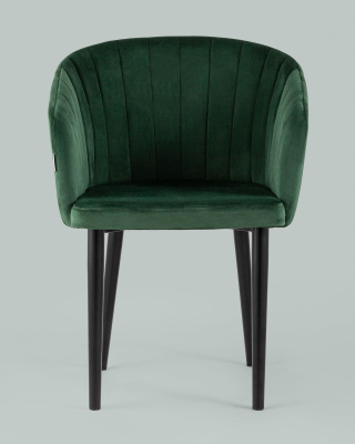 Стул с подлокотниками Нейтон велюр зеленый. Фото №5