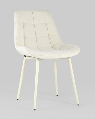 Стул Флекс велюр светло-бежевый кремовые ножки. Фото №3