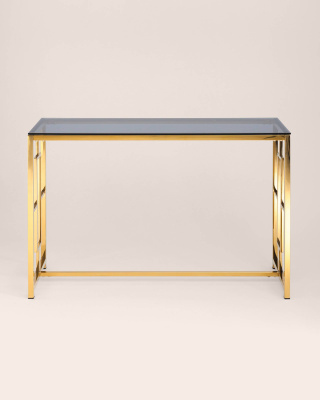 Консоль БРУКЛИН 120*40 золото стекло smoke. Фото