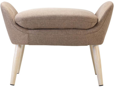 Банкетка-скамейка АРТ ДЕКО велюр бежевый сталь золото. Фото №4