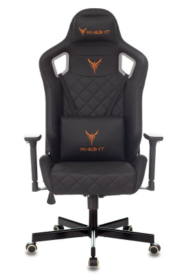 Кресло игровое Knight OUTRIDER черный ромбик эко.кожа с подголов. крестовина металл. Фото №5