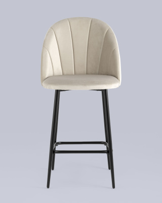 Стул полубарный Логан велюр бежевый. Фото №4