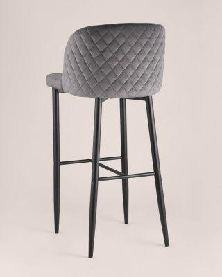 Стул барный Оскар велюр серый. Фото №5