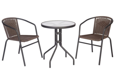 Комплект садовый "Бистро" BISTRO с круглым столом фото Комплект садовый "Бистро" BISTRO с круглым столом. Фото №2