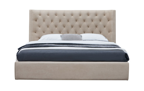 Кровать 1726 BEIGE бежевая с ящиком для белья. Фото №12