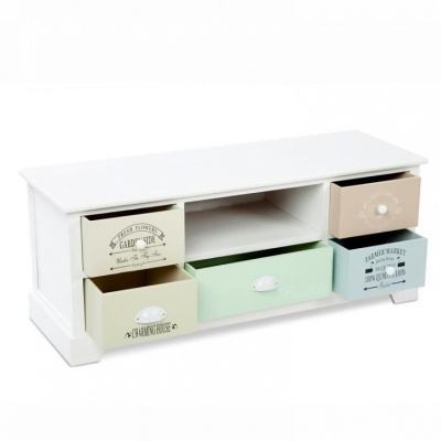 Комод (Тумба под ТВ) с пятью ящиками и полкой цвет каркаса Белый фото Комод (Тумба под ТВ) с пятью ящиками и полкой цвет каркаса Белый. Фото №2