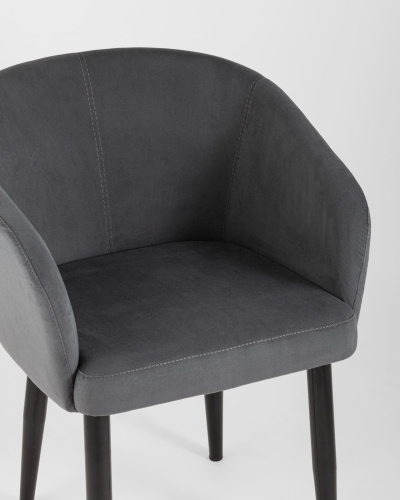 Кресло Ральф велюр тёмно-серый. Фото №9