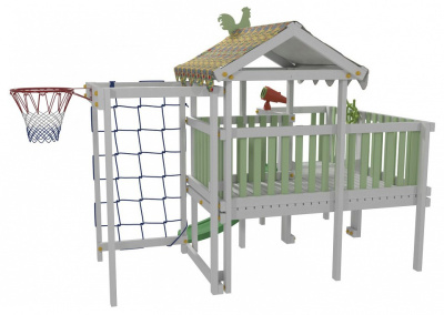 Комплекс игровой ДК10Б, бирюзовый, серый. Фото