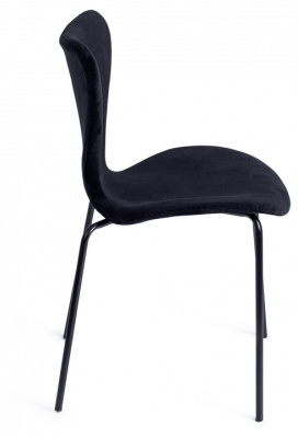 Стул Jacobsen SOFT (mod DC 103) / 1 шт. в упаковке металл/флок, 59x45.5x84.5, черный. Фото №2