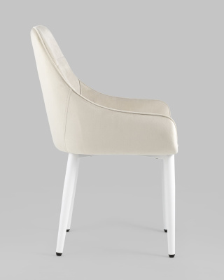 Стул Диана велюр кремовый ножки белые фото Стул Диана велюр кремовый ножки белые. Фото №4