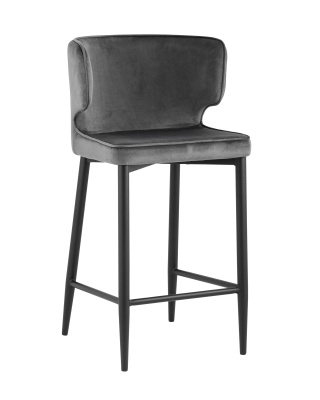 Стул полубарный Матео велюр серый. Фото №2