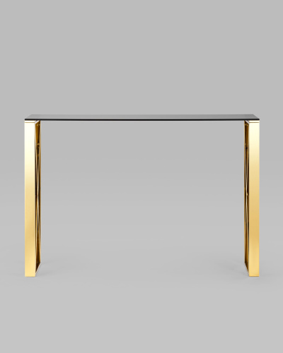 Консоль КРОСС 115*30 золото стекло smoke. Фото №4