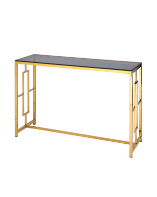 Консоль БРУКЛИН 120*40 золото стекло smoke. Фото