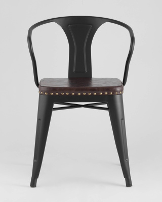 Стул TOLIX ARMS SOFT с подлокотниками черный матовый. Фото №4