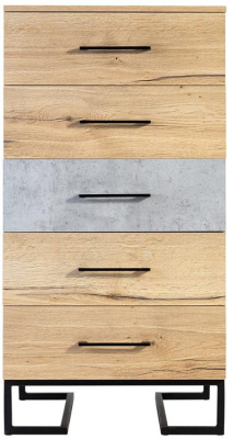 Комод с 5 ящиками Loft Дуб натур/Бетон. Фото