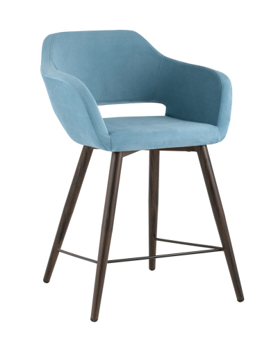 Стул полубарный Саймон велюр пыльно-голубой. Фото №2