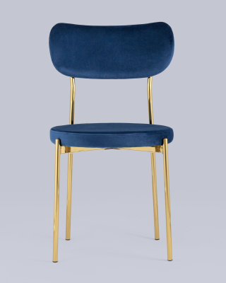 Стул Барбара велюр синий золотые ножки. Фото №5