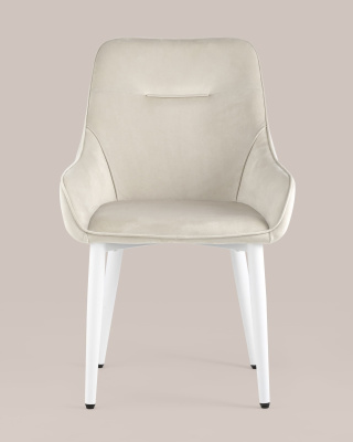 Стул Диана велюр кремовый ножки белые фото Стул Диана велюр кремовый ножки белые. Фото №5