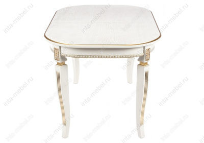 Стол деревянный Romeo молочный / патина золото. Фото №4