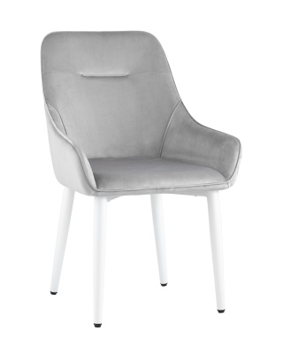 Стул Диана велюр серый ножки белые. Фото №2