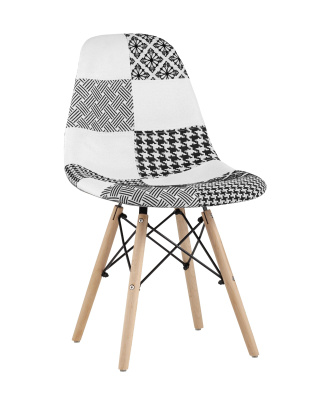 Стул DSW пэчворк черно-белый. Фото №2