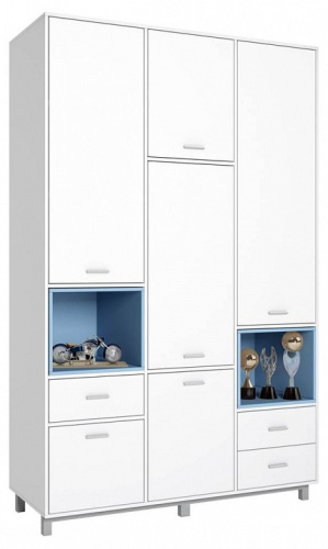 Шкаф комбинированный Polini Kids Mirum, белый фото Шкаф комбинированный Polini Kids Mirum, белый. Фото №1