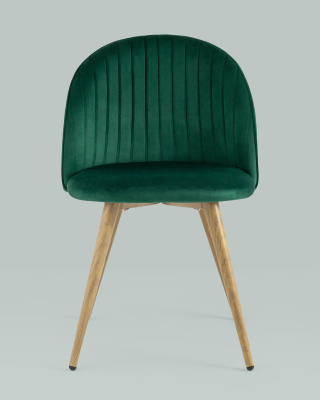 Стул Лион Страйпс велюр зеленый. Фото №5