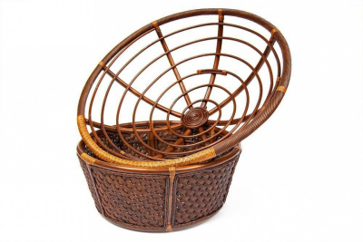 Кресло 23/01 ANDREA /с подушкой/ Pecan Washed (античн. орех), Ткань рубчик, цвет кремовый. Фото №2