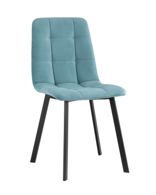 Стул Oliver Square велюр пыльно-голубой фото Стул Oliver Square велюр пыльно-голубой. Фото №2