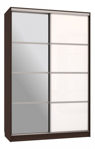 Гранд 2-600 с зеркалом (полки справа) венге/белый. Фото №1