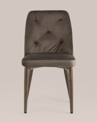 Стул Эмма велюр коричневый ножки дерево. Фото