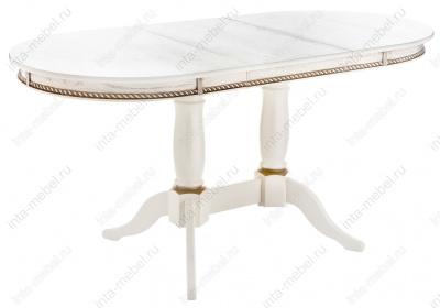 Стол деревянный Кантри 120 молочный с золотой патиной. Фото №2