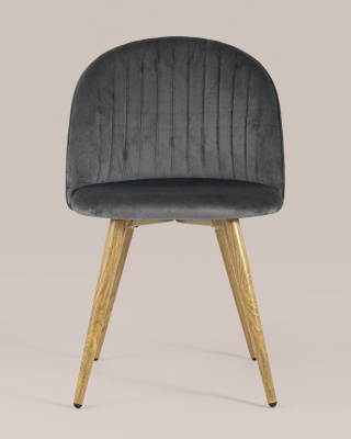 Стул Лион Страйпс велюр серый. Фото №5