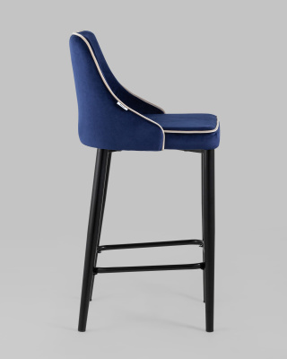 Стул полубарный Коби велюр синий фото Стул полубарный Коби велюр синий. Фото №4