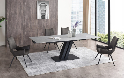 Стол DT9115CL (160-240) серая керамика/черный. Фото №4