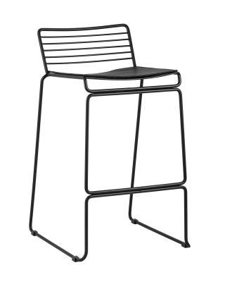 Стул полубарный Danny черный с черной подушкой. Фото