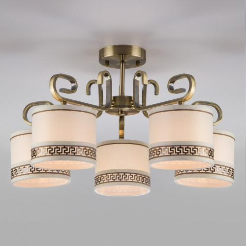 Потолочная люстра Eurosvet Frangia 60086/5 античная бронза. Фото №1
