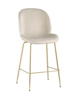 Стул полубарный Beetle со спинкой бежевый. Фото №2