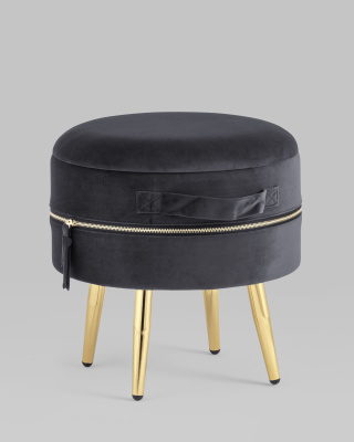 Пуф Тильда велюр антрацит фото Пуф Тильда велюр антрацит. Фото №3