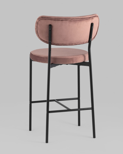 Стул полубарный Барбара велюр пыльно-розовый. Фото №7