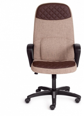 Кресло ADVANCE ткань/кож/зам, светло-коричневый/коричневый, фостер 03/36-36. Фото
