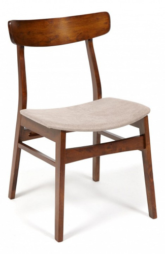CT 8804 Стул Rabat с мягким сиденьем дерево гевея, 52,5*46,5*78см, Тёмный Дуб, ткань бежевая (FG22616-16) (поставляется по 4 шт). Фото №1