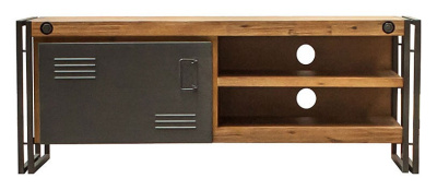 ТV тумба Secret De Maison CITY (mod. CTY L08 -130 ) 1 дверь, металл/дерево акация, 130х45х50см, коричневый дым (smoke brown B034). Фото №2