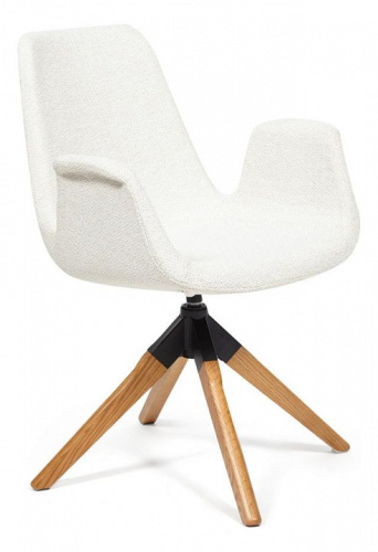 Кресло  ROKIN  (mod. DM4273A)   дерево, металл, ткань, 63*62*90, белый (01-white). Фото №1