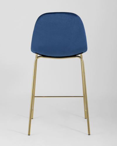 Стул полубарный Валенсия велюр синий золотые ножки. Фото №6
